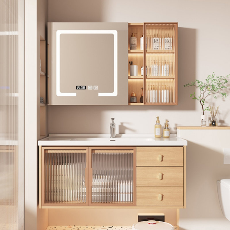 Japanese style simple bathroom cabinet