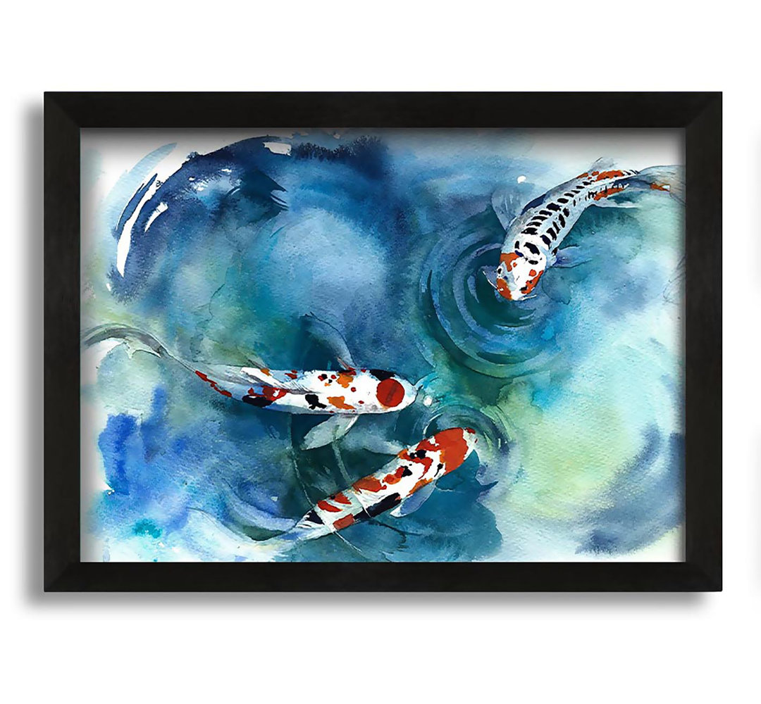 Gerahmtes Leinwandbild Koi Fish Teatime