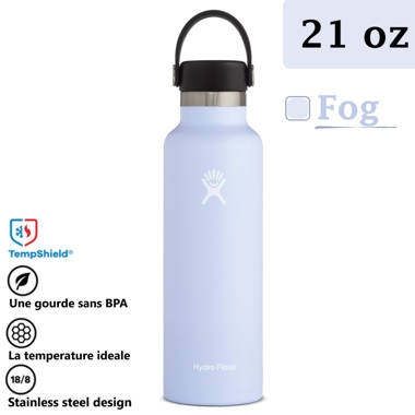 Hydro Flask White Standard Mouth Stainless Steel Water Bottle With Straw 21  oz