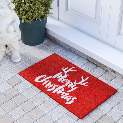 Ayvianna Christmas Antlers Non-Slip Outdoor Door Mat