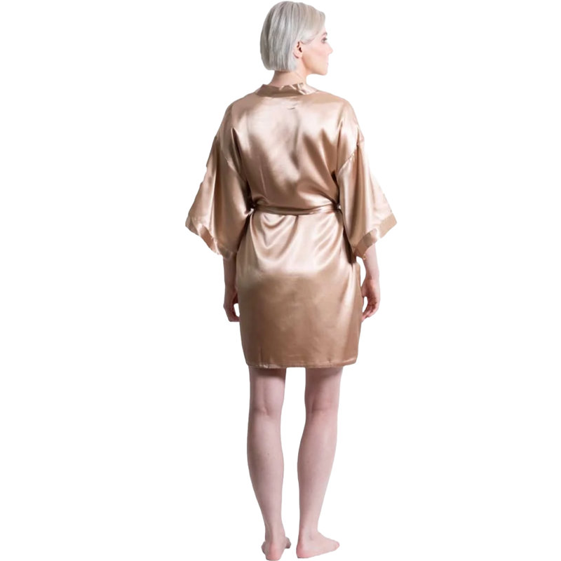 Peignoir en satin avec poches Quindy, M / G, Or