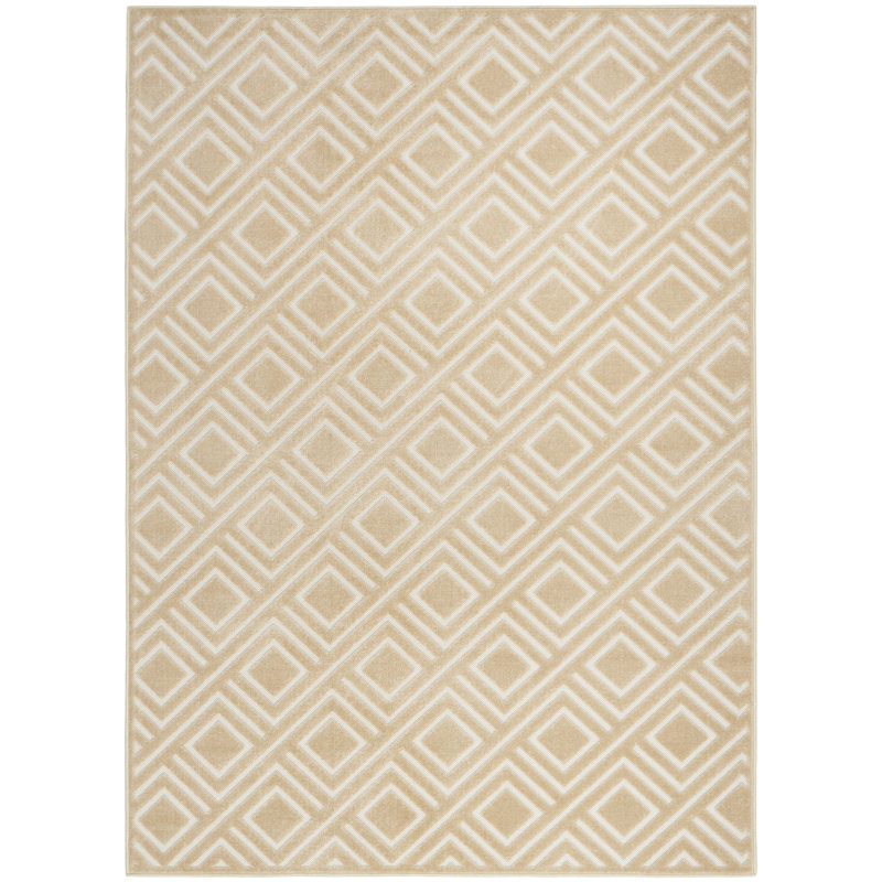 Ebern Designs Garp Taupe Modern Indoor Rug, Rectangle 6'7" x 9'2"