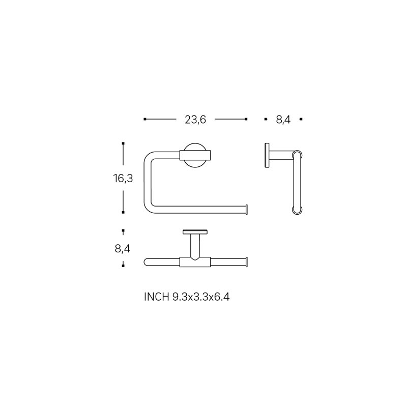 23 cm L Wall Mounted Towel Bar