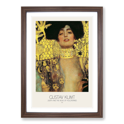 Judith and the Head of Holofernes with Border by Gustav Klimt - Picture Frame Painting on MDF