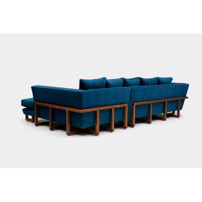 LRG Chaise Sectional, No Trays, Solid Walnut, Admiral