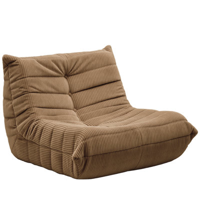 Pouf de sol sans accoudoirs ni os - Revêtement en velours côtelé doux - Design ludique pour le salon