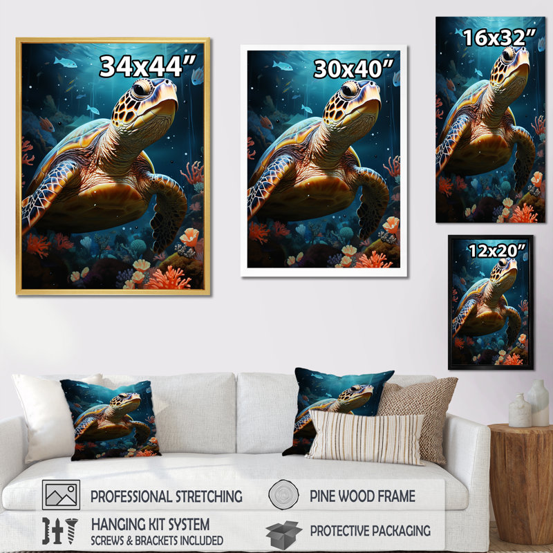 «Whimsical Ocean Explorer», reproduction sur toile, H 40 po x l 30 po x P 1,5 po, Toile tendue