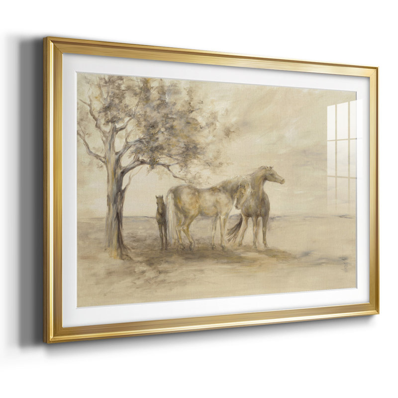 Family Tree - impression encadrée avec verre biseauté mat et verre, Or, H 27 po x l 39 po x P 1,5 po