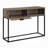 Rustic Oak And Black Writing Desk With Drawer And Shelf(Desk)