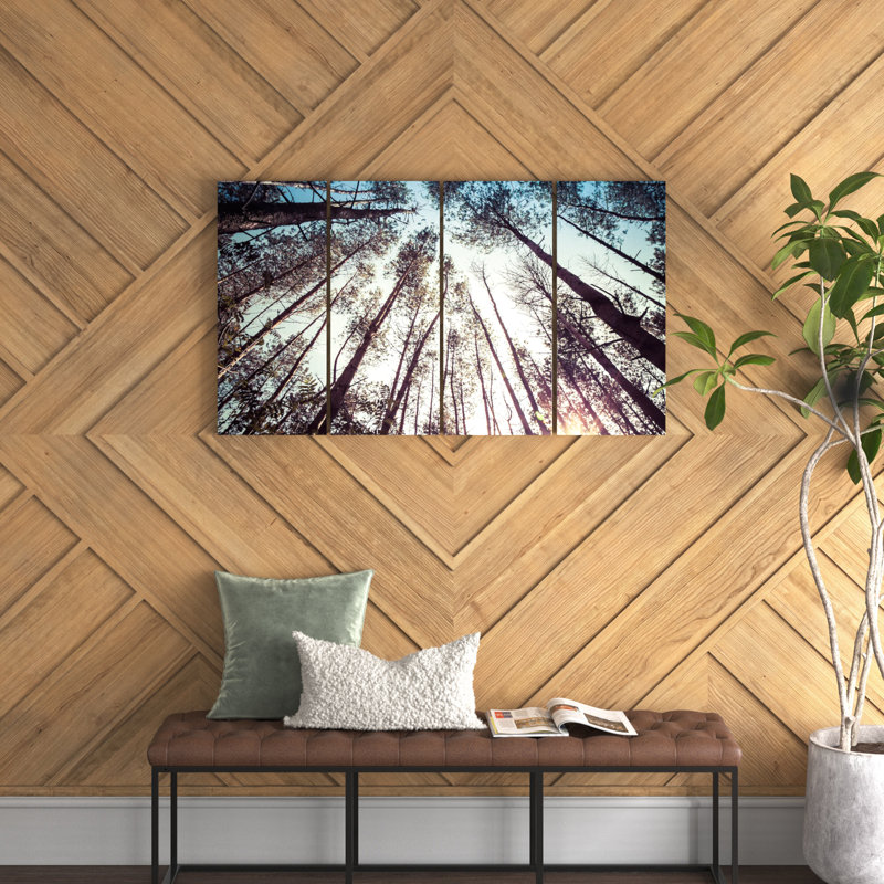 " High Forest Trees And Blue Sky " 4 - Pieces