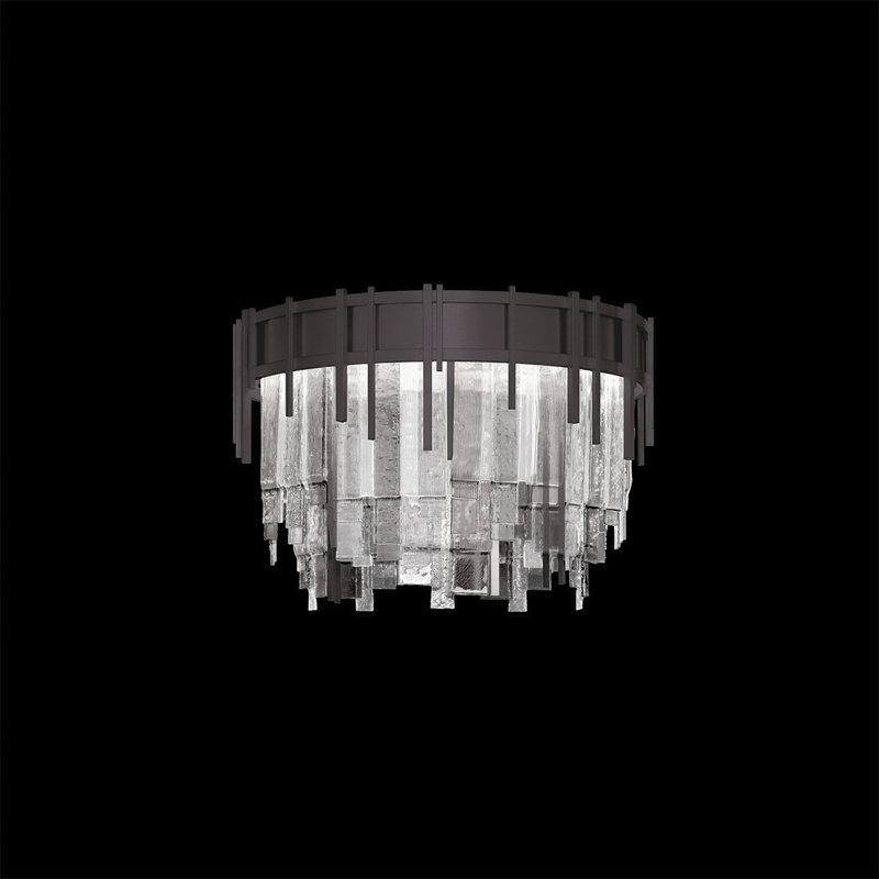 Plafonnier encastré Arpeggio, Verre transparent, Noir