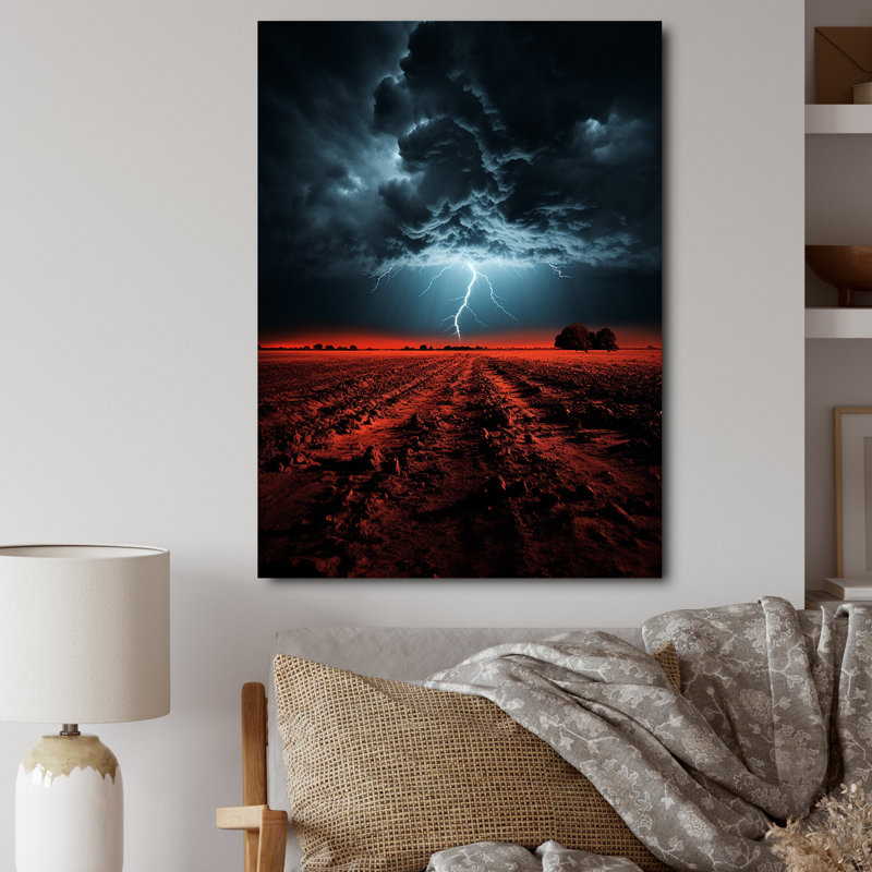 Landrey Orange Storms Thunderous Silence I, reproduction d'art sur toile, H 32 po x l 24 po x P 1 po, Toile tendue