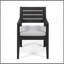 Ensemble de 2 chaises d'extérieur gris foncé avec coussin gris clair