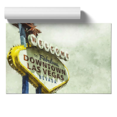 Las Vegas Sign Painting - Frameless Print