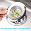Ensemble de 2 crépines d'évier de cuisine en acier inoxydable pour évier de cuisine avec rebord large de 4,5 po de diamètre