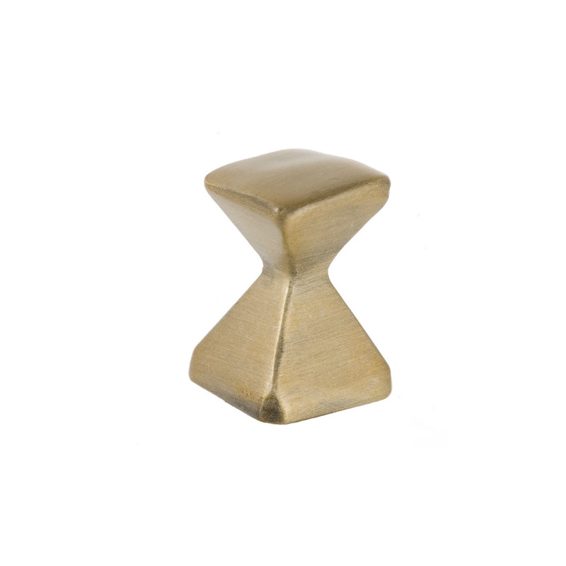 Forged 2 Square Knob, Antique Brass, 0.625" H x 0.625" W x 1" D