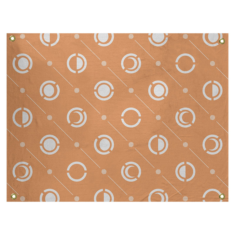Tapisserie, H 26 po x l 36 po, Orange clair / blanc