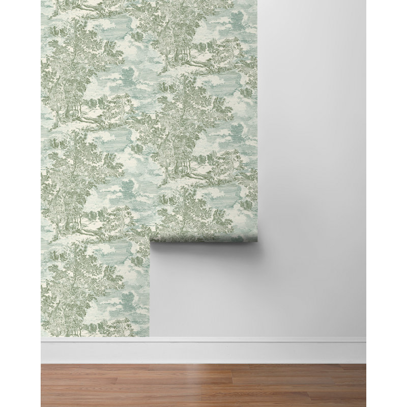 Rouleau de papier peint adhésif Surface Style L 18 pi x l 20,5 po Serene Scenes Surface, Saule