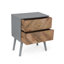 Armoire 2 tiroirs en bois de manguier / panneau de fibres à densité moyenne (KD LEGS)