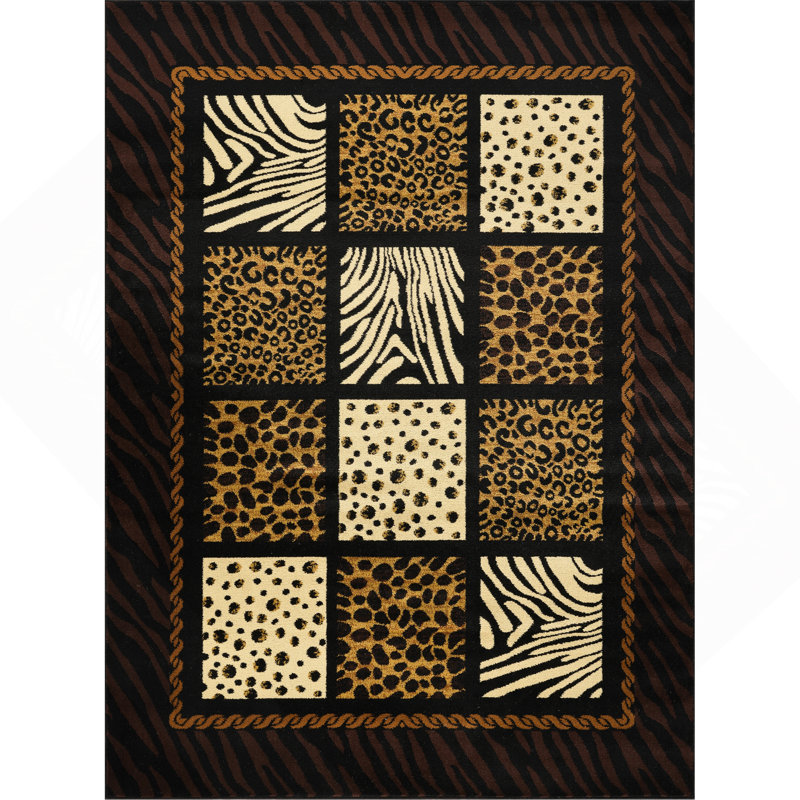 Multi 2 pi X 3 pi Tapis à imprimé animal, Rectangulaire 2 pi x 3 pi