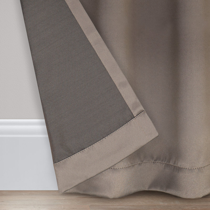 Eclipse Solid Thermapanel Grommet Energy Saving Room Darkening Curtain Panel, Mushroom, 54" W x 84" L