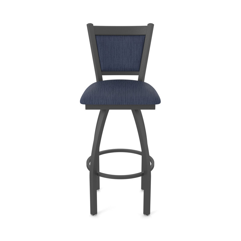 Tabouret pivotant Hadleigh, Étain, Tabouret de bar (siège d’une hauteur de 30 po), Tissu - ancre graphique