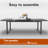 Automatic Lift 8-Person Outdoor Aluminum Expandable Dining Table, 96.5" L X 35.5" W Large Metal Rectangular Patio Dining Table with Hidden Extension Panels