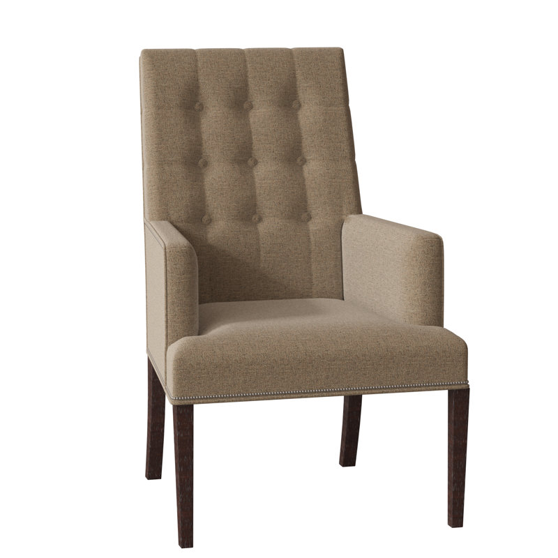Libby Langdon 25.5" W Tufted Armchair, 8789 Bark Polyester, Espresso