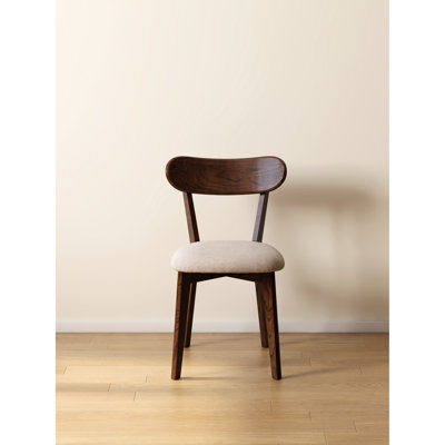 Chaise de salle à manger en chêne massif naturel avec bords arrondis et support de poids, confortable pour une utilisation à long terme, couleur noyer facile à installer en chêne, hauteur des sièges antidérapants, idéal pour une famille
