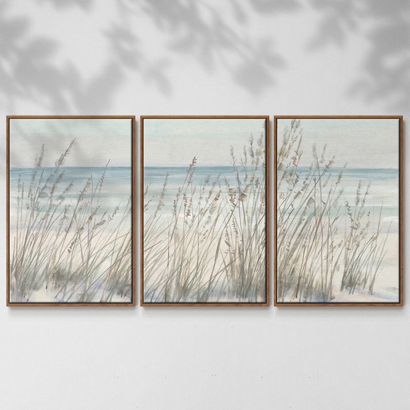 Beach Grass II 3 pièces, H 24 po x l 48 po, Cadre noyer