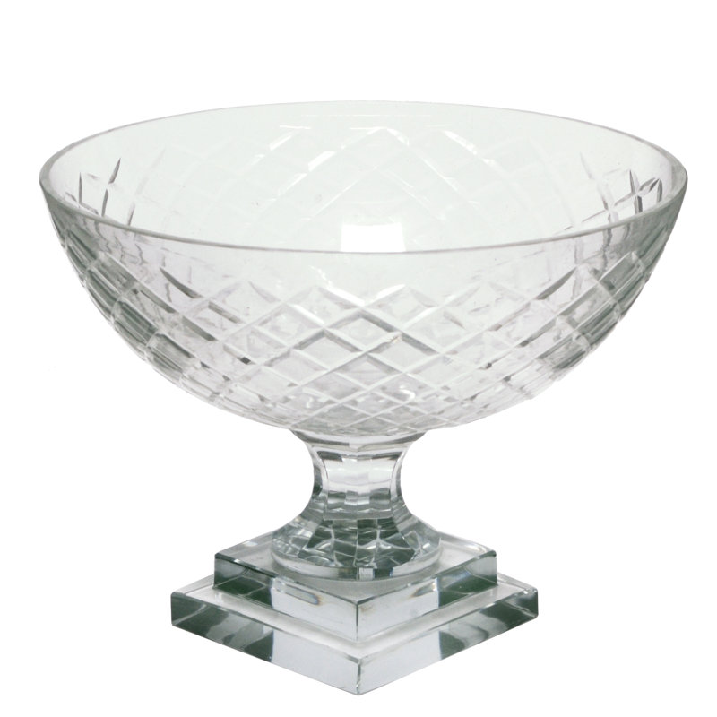 Honey Diamond Cut Decorative Bowl, 8" H x 10" W x 10" D