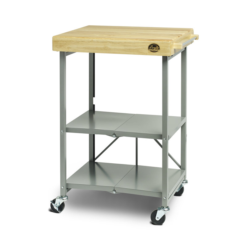 Chariot de cuisine avec plateau en bois
