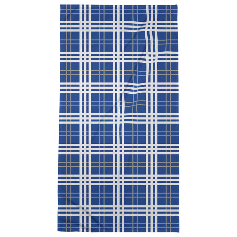 Serviette de plage de luxe Seattle football, Mélange polyester-coton, Bleu / argenté / blanc