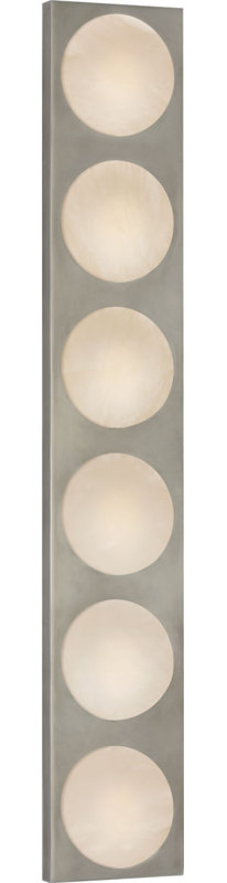 Dichotomy Sconce with Alabaster, 6 Lights, 27" H x 4.5" W x 0.75" D, Pewter