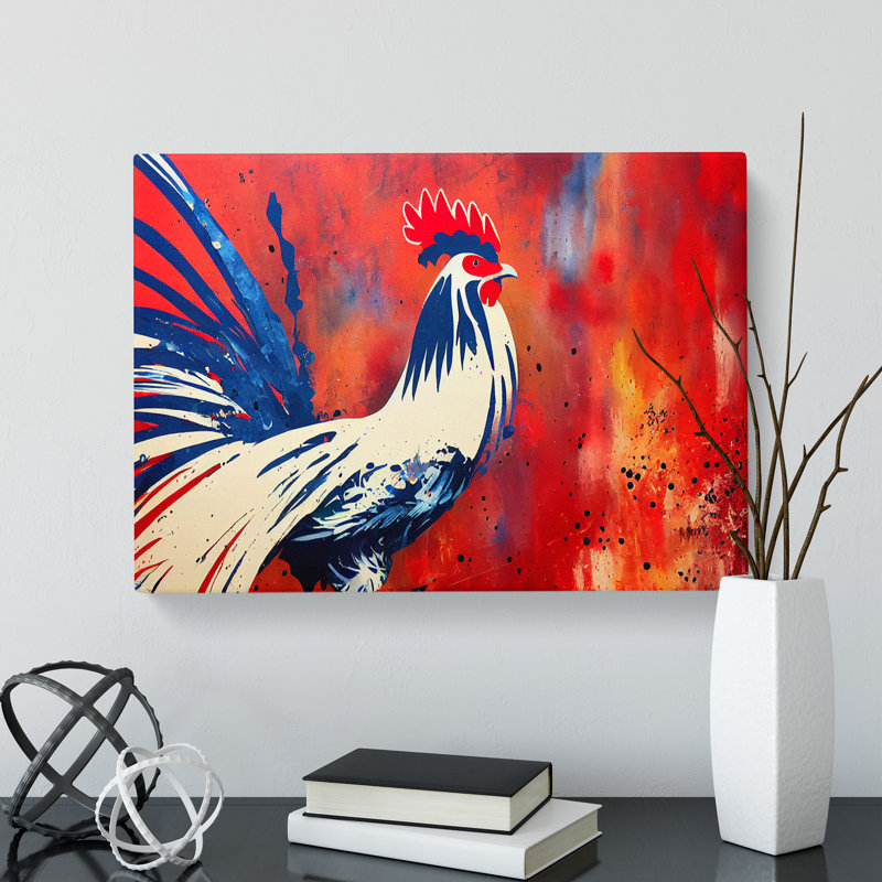 Rooster Splash Vol.4 Abstract - Wrapped Canvas, 50cm H x 76cm W x 3cm D