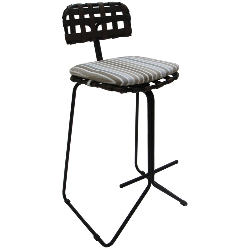 Tabouret de bar 30 po Iretta, Noir, Rayures beiges
