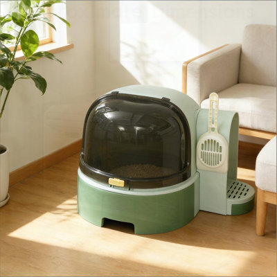 Covered Cat Litter Box with Odor Control and Easy Access, Perfect for Privacy and Cleanliness in Your Home