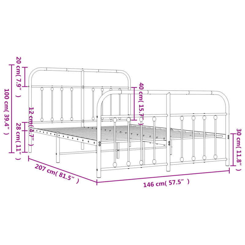 Bulkley Bed, 146 x 207 cm, Black