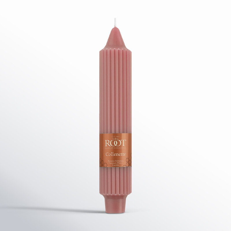 Bougie Grecian Collenette, H 7 po x l 1,25 po x P 1,25 po, Vieux rose