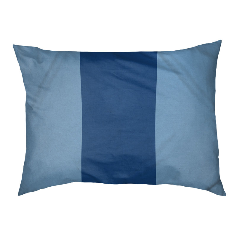 Coussin rectangulaire designer Kansas City, Bleu poudre / bleu royal / bleu poudre, Petit (L 18 po x l 28 po)
