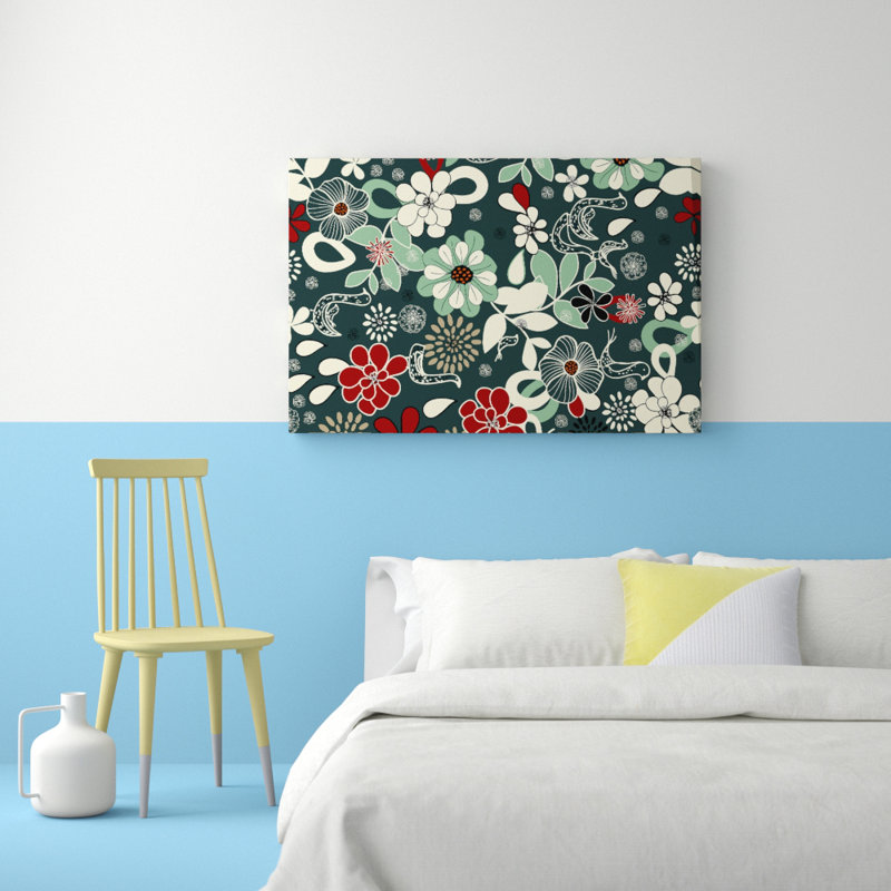 Flowers In Bloom Framed Print - Print on Canvas, Wrapped Canvas, 35.6cm H x 50.8cm W x 4.4cm D