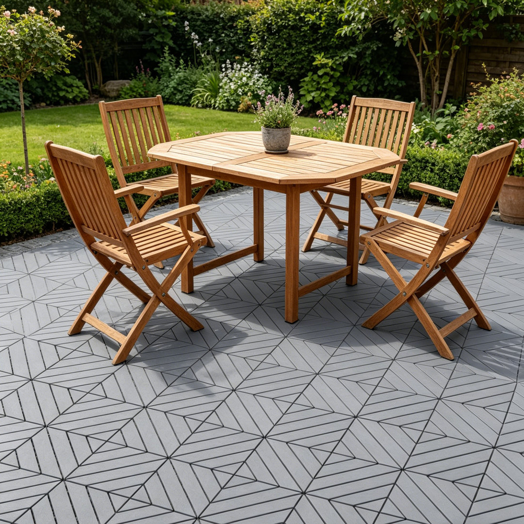 30cm Outdoor Interlocking Deck Tiles Plastic Flooring – Cut to Fit,Easy Installation,Low Maintenance for Patio or Balcony