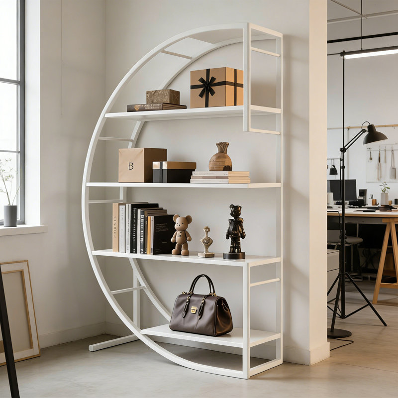 Modern Metal Display Shelf, White