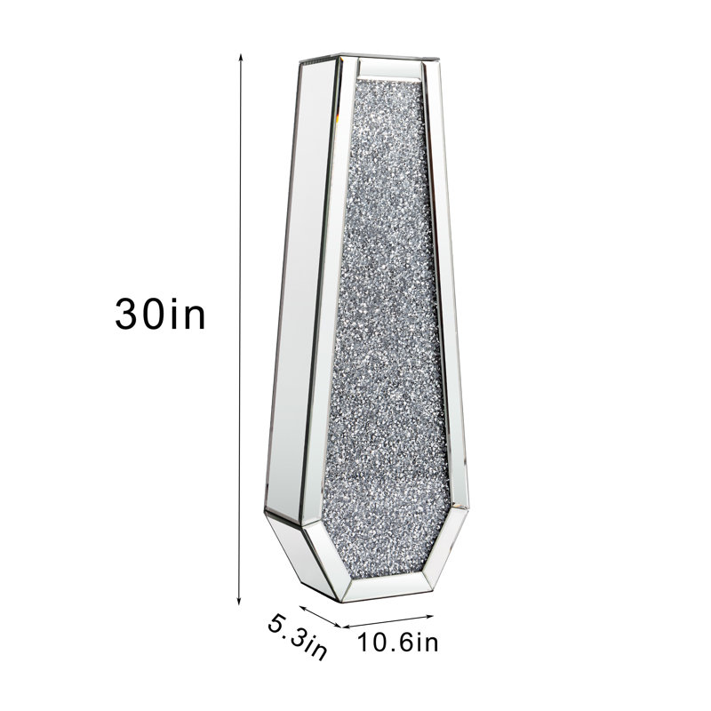 DeGrailly Handmade Mirrored Glass Floor Vase (Set of 2)