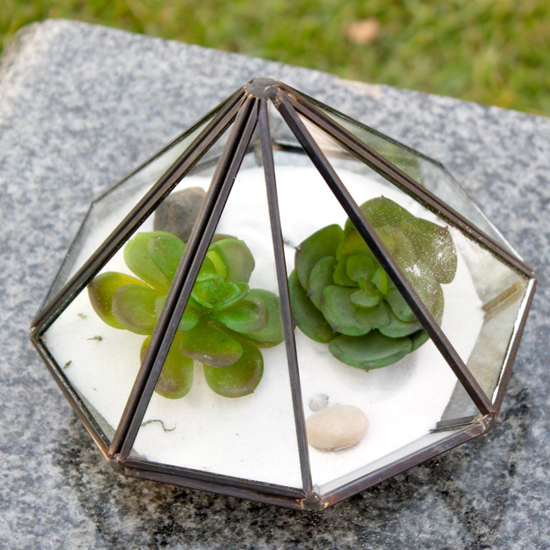 Terrarium en verre diamond