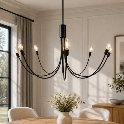 Otho 8- Light Dimmable 41.3’’ W Large Classic/ Traditional Modern Dining Room Chandelier