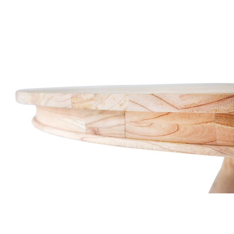 Raw Round Solid Wood Dining Table, 30" H x 55" L x 55" W