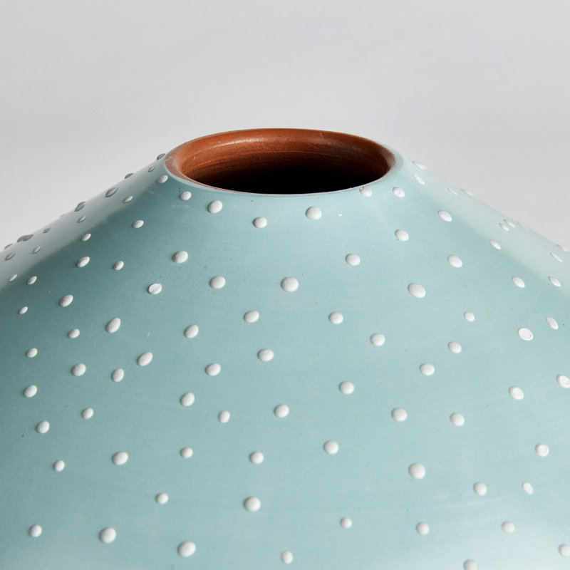 Keyla Handcrafted Table Vase, Overall Height- 6'', Light Blue