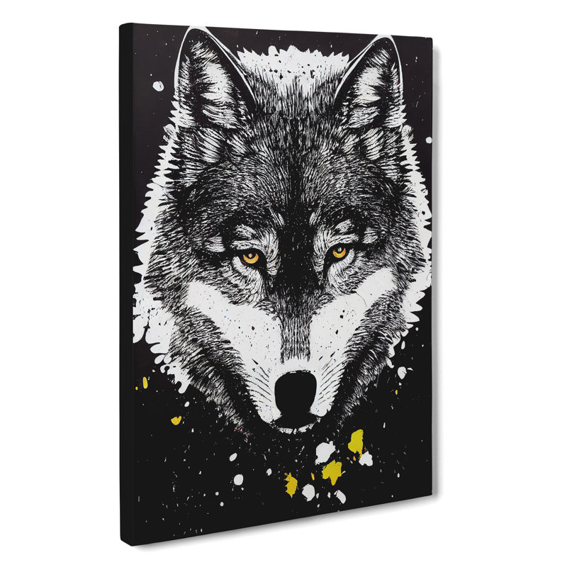 XC1022-2384X Graffiti Wolf No.3 - Wrapped Canvas Print, 50cm H x 35cm W x 3cm D