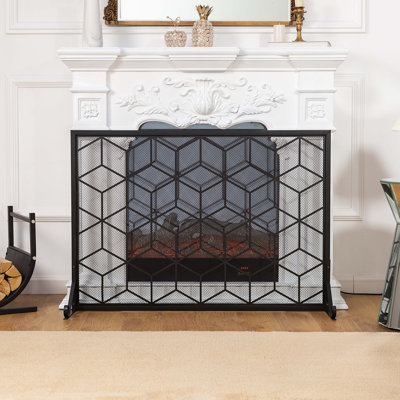 1 Panel Iron Fireplace Screen